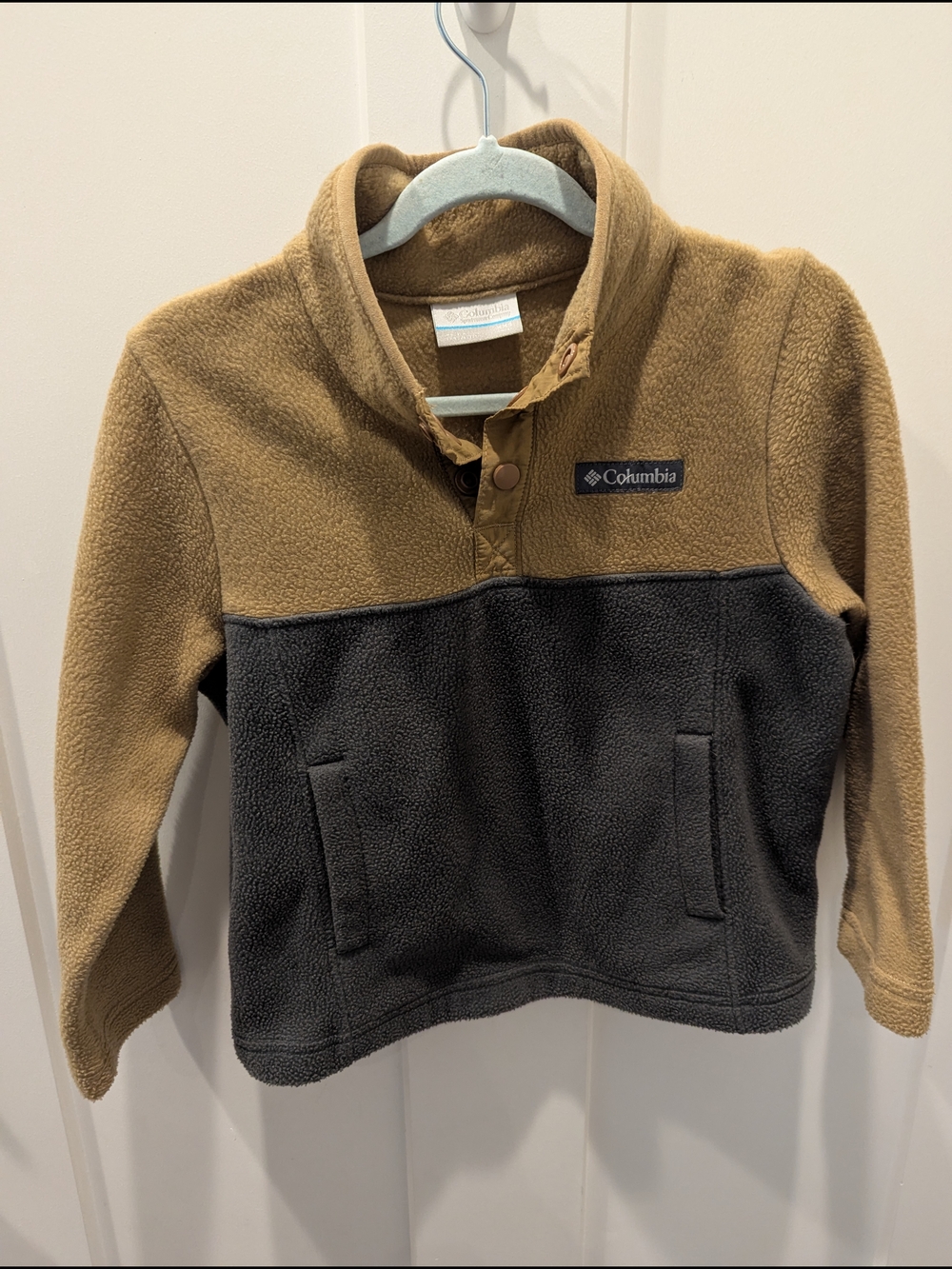 Columbia Kids Two-Tone Fleece Pullover - Tan & Gray